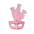 Roze masquerade masker met veren Venetiaans feest oogmasker voor vrouwen Halloween feest. - Roze