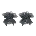 Zwarte kant polsmanchetten met satijnen strik Lolita armband gotische accessoire - Zwart Kant Strik