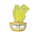 Gele Veren Masquerade Masker Venetiaans Half Gezicht Feest Kostuum Oogmasker Halloween Rekwisiet - Goud