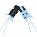 Schattige lolita haaraccessoire zwart blauwe volants strikken kruis hangende haarspeld - Eén maat / Blauw