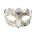 Zilveren masker met gouden glitter, half gezicht oogmasker voor Halloween feest en verkleedpartij. - Vlinder Geschilderd - Zilver Goud
