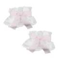 Witte kant roze strik polsmanchetten zoete lolita armband feest kostuum decoratie accessoire - Wit Kant Roze Strik A