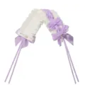 Zoete Lolita witte volanten paarse lint haarspeld haaraccessoire met mooi kruis hanger - Eén maat / Paars