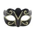 Zwarte en gouden glitter masker voor Halloween feest, Venetiaanse halfgelaatsmasker. - Vlinder Geschilderd - Zwart Goud