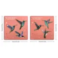 Houten kolibri magneten voor koelkast, pop-out decoratie sticker planken set thuis. - 6 Stuks