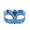 Blauw gegalvaniseerd mascarademasker met gouden glitterontwerp voor Halloween-feestjes. - Vlinder Geschilderd - Blauw Goud