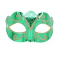 Groene gouden glitter half gezicht masker, Venetiaanse verkleedpartij oogmasker vrouw. - Vlinder Geschilderd - Groen Goud