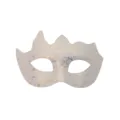 Elegant wit mascarade half gezicht masker met gouden craquelé patroon voor feestje. - Meerhoorn Craquelé-Wit
