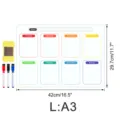 Magnetischer A3 Wochenplaner Whiteboard für Kühlschrank mit bunten Stiften und Radierer. - OPP-Beutel / CT906: Größe L