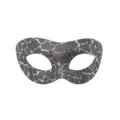 Halfgelaats masker voor gemaskerd bal met bliksem barst patroon, donkergrijs zilver feest rekwisiet - Zorro Craquelé-Grijs