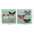 Wooden Halloween butterfly fridge magnets set, decorative magnetic stickers for kitchen home decor. - Butterfly Style / 6 Pieces Pack