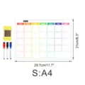 Magnetischer Monatskalender Whiteboard Set mit 3 Stiften und Radierer, A4 29,7x21cm. - OPP-Beutel / CT907: Größe S