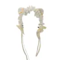 Lolita kattenoor haarband witte kant strik haaraccessoire voor cosplay feestje - Hoofdband / Broken Wit