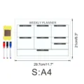 Magnetischer Wochenplaner Whiteboard Set mit 3 Stiften und Radierer fuer Kuehlschrank und Buero. - OPP-Beutel / CT908: Größe S