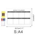 Magnetischer Wochenplaner Whiteboard A4 Größe mit Markern und Radierer für Kühlschrank. - OPP-Beutel / CT909: Größe S