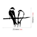 Metal bird branch wall art silhouette garden stake decorative sculpture 10x7 inch - JSTY006