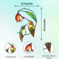 Metal double-sided hummingbird wall hanging, stained glass style decor, 12.7x20.3cm. - JSTY364