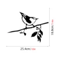 Metal bird tree branch garden art silhouette decoration, durable outdoor yard stake decor 10in - JSTY009