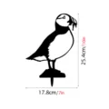 Metal puffin garden stake black animal silhouette lawn ornament outdoor yard art decor 10 inch - JSTY010