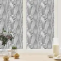 Statische matglas raamfolie, grijs golfdecoratieve privacy sticker voor thuis - BL092 / 45*100cm puur gematteerd