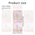 Rainbow window film static glass sticker holographic privacy sticker 43x100cm for home decor - XCBL027 / 43x100cm: Pearl Cotton Roll