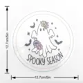 Αυτοκόλλητο παραθύρου συleκτικό φάντασμα Halloween με λουλούδια και νυχτερίδες διακόσμηση. - Στυλ Γράμματος / 1 Τεμάχιο/Συσκευασία