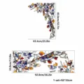 Buntglas Fensterfolie Blumen Zweig Sichtschutz dekorative statische Haelfte Aufkleber - CBCJD321 (Rechte Seite)