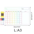 Magnetischer Monatskalender Whiteboard Detail mit Rasterlayout, Abmessungen und Stiften. - OPP-Beutel / CT910: Größe L