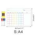 Magnetischer Monatskalender Whiteboard Detail, A4 Größe mit Stiften und Radierer für Kühlschrank. - OPP-Beutel / CT910: Größe S