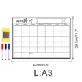 Magnetischer Monatskalender Whiteboard mit Stiften und Radierer für Kühlschrank und Planung. - OPP-Beutel / CT911: Größe L
