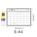 Magnetischer Monatsplaner Whiteboard A4 Größe Kalender Tafel mit Stiften Wischer - OPP-Beutel / CT911: Größe S