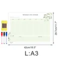 Magnetischer Wochenplaner A3 Größe Kühlschrank Kalender mit 3 Markern und Tafelputzer - OPP-Beutel / CT913: Größe L