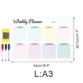 Magnetic weekly planner whiteboard for fridge, A3 size with markers and eraser for daily schedule. - CT915: Size L / OPP Bag