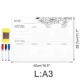 Magnetic Weekly Planner Whiteboard for Fridge A3 Size with Dry Erase Markers & Eraser - CT916: Size L / OPP Bag