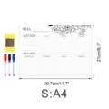 Magnetic weekly planner dry erase board for fridge, A4 size memo calendar with markers. - CT916: Size S / OPP Bag