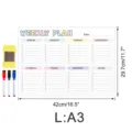 Magnetischer Wochenplaner Whiteboard A3 Größe für Kühlschrank Notizen mit Stiften und Wischer. - CT917: Größe L / OPP-Beutel