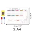 Magnetischer Wochenplaner Whiteboard Set mit Stiften, A4 Kühlschrank Notiztafel Erinnerung. - CT919: Größe S / OPP-Beutel