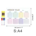 Magnetischer Wochenplaner für Kühlschrank, A4 Whiteboard Kalender mit 3 Stiften und Wischer. - CT920: Größe S / OPP-Beutel