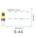 Magnetischer Wochenplaner Whiteboard für Kühlschrank mit drei Stiften und Radierer, A4 Größe. - CT922: Größe S / OPP-Beutel