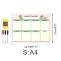 Magnetischer Wochenplaner A4 mit 3 Markern, ideal für Kühlschrankorganisation und Notizen. - CT923: Größe S / OPP-Beutel