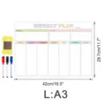 Magnetische Wochenplaner Tafel in A3 Größe mit Stiften und Schwamm für Büro und Zuhause. - CT924: Größe L / OPP-Beutel