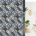 PVC kleurrijke vintage mandala elektrostatische glasraamfolie verwijderbare matte sticker - BL081