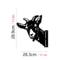 Metal goat garden art detail view showing product dimensions and cutout silhouette design. - JSTY039- (With 2 Screws + Expansion Tubes)
