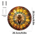 Placa de pared de abeja de metal redonda estilo vidriera panel decorativo con tornillos 20cm - Abeja (JSTY110)