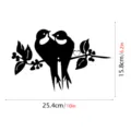 Metal bird branch wall art silhouette garden decorative plugin sculpture black iron craft decor - JSTY013
