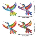 Colorful metal hummingbird wall art set of 4, outdoor garden fence hanging decor 15x14.4cm. - With Screws & Wall Plugs / JSTY399-ABCD Combination Set (Cardboard Packaging)