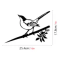 Metal bird garden stake detail view, black silhouette yard art size 25.4x17.8cm for decor. - JSTY014