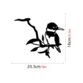 Black metal bird garden stake silhouette outdoor yard art decoration 16x20cm size - JSTY015
