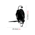 Metal eagle garden stake detail view, black silhouette animal art decor, 20x15cm size spec - JSTY016