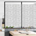 Detail van retro patroon matglas raamfolie met zachte lichtdiffusie en stijl. - BL094 / 45*100cm puur gematteerd